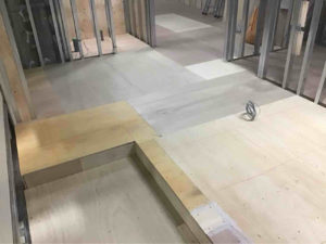 美容室　置床工事　乾式二重床（東京都府中市）