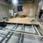 店舗　置床工事　乾式二重床（大阪府大阪市）