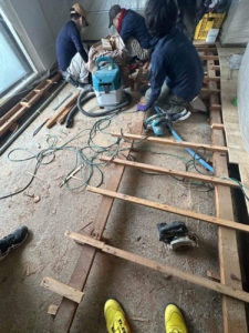 マンション　置床工事　乾式二重床（東京都新宿区）