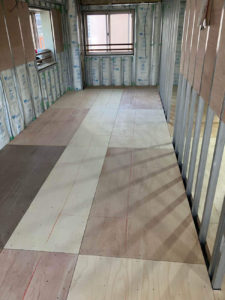 マンション　置床工事フローリング工事　乾式二重床（東京都品川区）