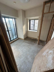 マンション　1日置床工事　乾式二重床（相模原市南区）