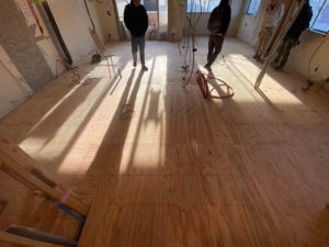 マンション　1日置床工事　乾式二重床（東京都品川区）
