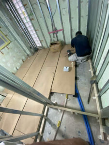 マンション　置床工事　乾式二重床（東京都品川区）