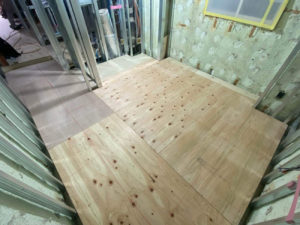 マンション　置床工事　乾式二重床（東京都品川区）