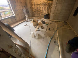 マンション　置床工事　フリーフロアCP（東京都港区）