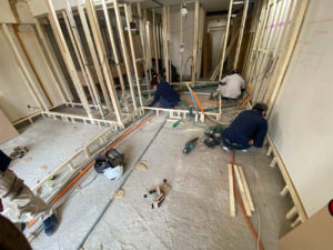 マンション　置床工事　乾式二重床（東京都北区）