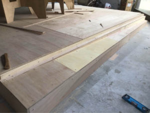 シュミレーションゴルフ店舗　細工置床工事　乾式二重床（東京都北区）