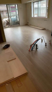 マンション　置床工事　乾式二重床（東京都品川区）