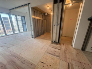 マンション　１日置床工事　フリーフロアCP（東京都中央区）