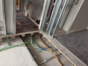 マンション　１日置床工事　フリーフロアCP（東京都中央区）