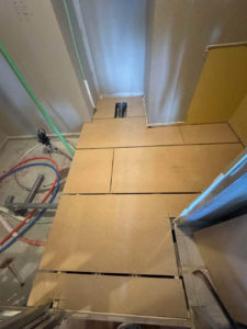 マンション　１日置床工事　フリーフロアCP（東京都中央区）