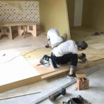 シミュレーションゴルフ店舗　細工置床工事　乾式二重床（大阪府交野市）