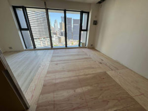マンション　１日置床工事　フリーフロアCP（東京都中央区）