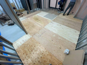 店舗　置床工事　乾式二重床（東京都板橋区）