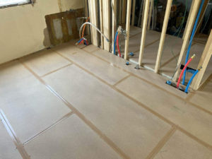 マンション　置床工事　乾式二重床（神奈川県海老名市）