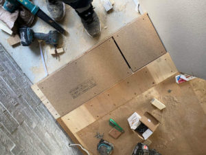 戸建て住宅　置床工事　パーチクルボード（東京都大田区）