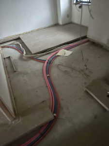 マンション　置床工事　パーチクルボード（東京都北区）