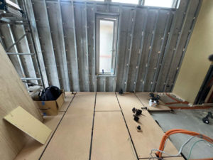 マンション新築　置床工事　乾式二重床（東京都大田区）