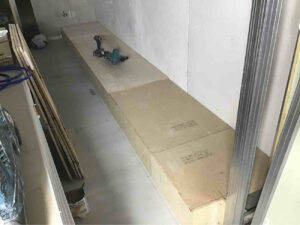 店舗　夜間工事 置床工事　乾式二重床（東京都目黒区）