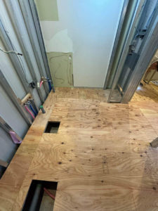 マンション　１日置床工事　乾式二重床（東京都港区）