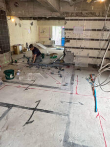 マンション　置床工事　乾式二重床（東京都港区）