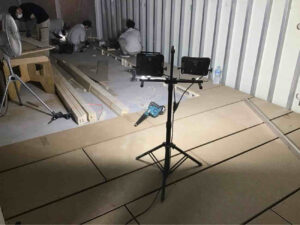 店舗　夜間工事 置床工事　乾式二重床（東京都目黒区）