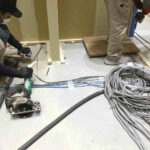 店舗夜間工事　置床工事　乾式二重床（神奈川県小田原市）