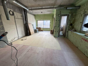 マンション　置床工事　乾式二重床（東京都渋谷区）