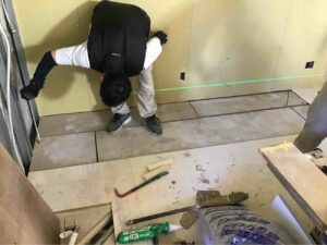 マンション　置床工事　乾式二重床（横浜市戸塚区）