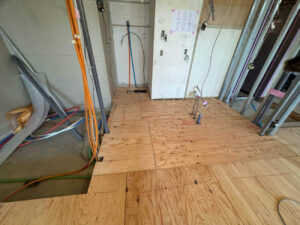 マンション　１日置床工事　乾式二重床（東京都渋谷区）