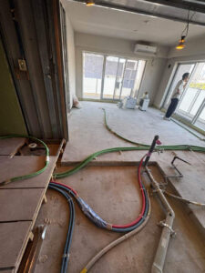 マンション　置床工事　乾式二重床（東京都中央区）