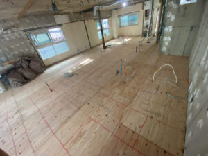 マンション　置床工事　乾式二重床（東京都渋谷区）