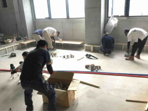 マンション　置床工事　乾式二重床（東京都港区）