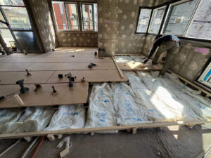 マンション　置床工事　乾式二重床（東京都港区）