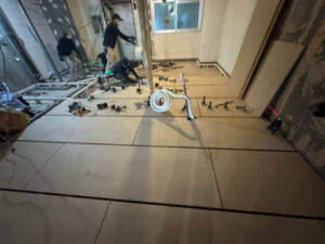 マンション　置床工事　乾式二重床（東京都渋谷区）