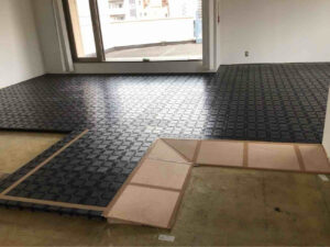 オフィス　置敷樹脂OA工事　置床工事　ステップライン製置床樹脂OABF50（東京都文京区）