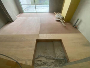 マンション　置床工事　乾式二重床（横浜市中区）