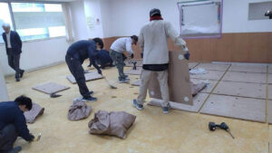 店舗 置床工事 エアロビクスフロア（東京都中央区）