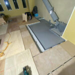 クリニック　置床工事　乾式二重床（東京都中央区）