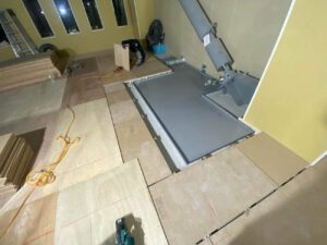 クリニック　置床工事　乾式二重床（東京都中央区）