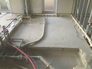 マンション　１日置床工事　乾式二重床（東京都中央区）