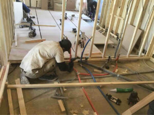 マンション　１日置床工事　乾式二重床（神奈川県海老名市）