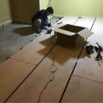 店舗　置床工事　乾式二重床（千葉県千葉市）