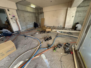 マンション　置床工事　乾式二重床（東京都港区）