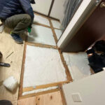 マンション　置床工事　針葉樹構造用合板24ｍｍ　グラスウール（東京都世田谷区）