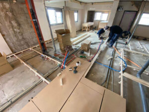 マンション　置床工事　乾式二重床（横浜市南区）