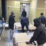店舗　１日置床工事　乾式二重床（川崎市幸区）