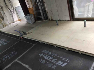 店舗　改修工事　置床工事　乾式二重床（東京都世田谷区）