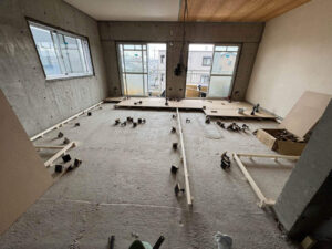 マンション　１日置床工事　乾式二重床（埼玉県蕨市）
