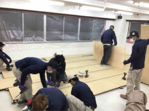 店舗　置床工事　乾式二重床（東京都千代田区）